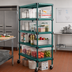 Thumbnail image #2 for QuadPlus Mobile 5-Tier Wire Shelving Starter Unit, 60W x 18D x 74H, Green Epoxy Finish