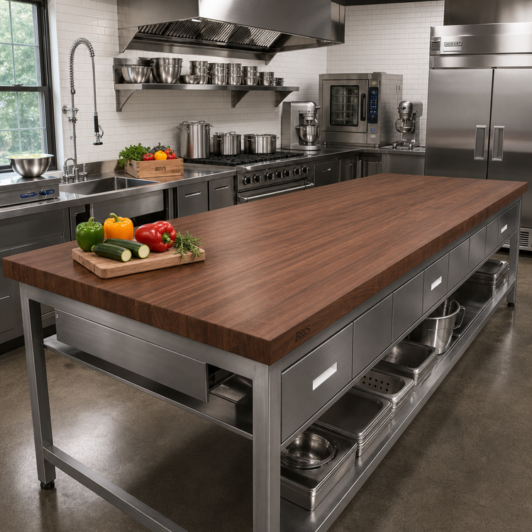 Product image #2 for Boos Block American Black Walnut Edge Grain Countertop, 144 x 48 x 2-1/4 Inch, Penetrating Oil Finish