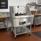Thumbnail image #2 for Town Equipment MasterRange M-1-JR-P Junior Mobile Propane Chinese Wok Range, Single Brick-Lined Chamber, Stainless Steel, 12-Inch Backsplash