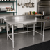 Thumbnail image #2 for John Boos Stallion 84-Inch x 24-Inch Stainless Steel Work Table with 5-Inch Backsplash