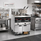 Thumbnail image #2 for Henny Penny Evolution Elite EEE142.0 2-Well Electric Open Fryer, 30 lb. Per Vat, Programmable Controls, Built-In Filtration, Stainless Steel