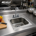 Thumbnail image #2 for Eagle Group Self-Rimming Drop-In Stainless Steel Sink with 1 Compartment, Gooseneck Faucet, and Basket Drain