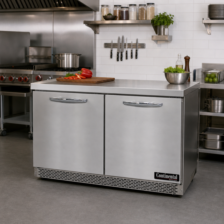 Product image #2 for Continental Refrigerator SWF48N-FB 48" Two-Section Work Top Freezer with Flat Top