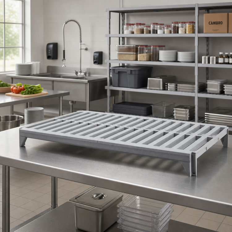 Product image #3 for Cambro Camshelving Premium Vented Polymer Shelf Kit, 21 x 72 Inches, Speckled Gray