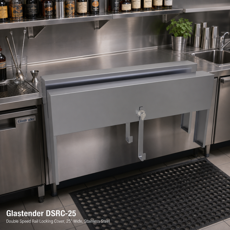 Product image #2 for Glastender DSRC-25 Double Speed Rail Locking Cover, 25 Inch Wide, Stainless Steel