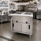 Thumbnail image #2 for Advance Tabco Triumph (Supreme) HF-2E-240-DR 240V Electric Hot Food Table, 2 Open Wells, Stainless Steel, Individual Controls