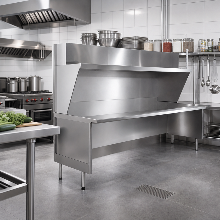 Product image #2 for La Rosa Modular Open-Front Stainless Steel Equipment Enclosure, 114 x 26.5 x 36 Inches