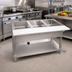 Thumbnail image #2 for Klinger's Trading WB3H 3-Well Gas Steam Table with Open Shelf Base and 8-Inch Cutting Board