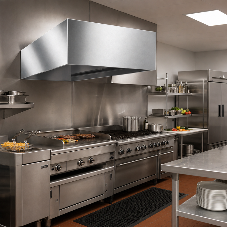 Product image #2 for Eagle Group SpecAir 42-Inch x 36-Inch Condensate Hood with 12-Inch x 12-Inch Exhaust Collar, 304 Stainless Steel
