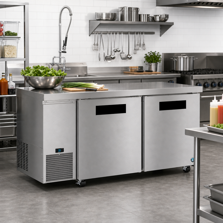 Product image #2 for Hoshizaki Steelheart ULF67B Two-Door Undercounter Reach-In Freezer, 67" W, 19.97 Cu. Ft., Side-Mounted Refrigeration