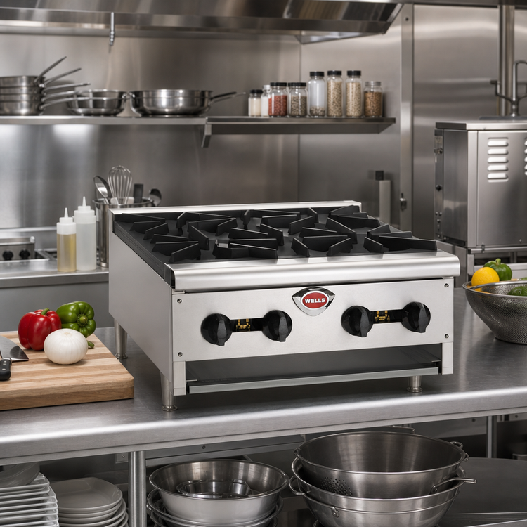 Product image #2 for Wells HDHP-3630G 36-Inch Natural Gas 6-Burner Countertop Hot Plate