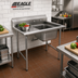 Thumbnail image #2 for Eagle Group 412 Series Two-Compartment 430 Stainless Steel Sink with Left Drainboard