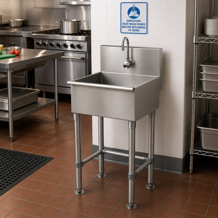 Product image #2 for Advance Tabco 23-Inch Multiwash Freestanding Hand Wash Sink with Electronic Faucet
