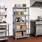 Thumbnail image #2 for Quantum Millenia QP182474SS-5 5-Shelf Stationary Polymer Starter Shelving Unit, 24"W x 18"D x 74"H, Gray
