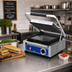 Thumbnail image #2 for Globe GSG10 Bistro Single Countertop Electric Panini Grill with Smooth Cast Iron Plates