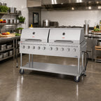 Thumbnail image #2 for Koolmore CGKIT7-D36D36 72-Inch Mobile 10-Burner Commercial Outdoor Propane Grill with Two 36-Inch Roll Dome Covers