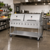 Thumbnail image #2 for KoolMore 72-Inch Mobile 10-Burner Commercial Outdoor Propane Grill with Two 36-Inch Roll Dome Covers