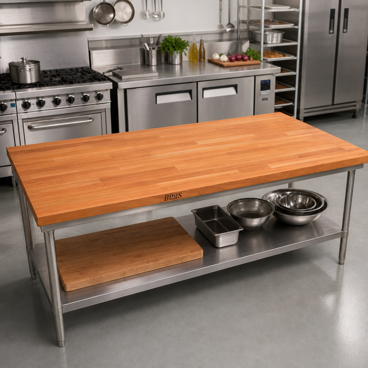 Product image #2 for Boos Block American Cherry Edge Grain Kitchen Countertop, 96 x 38 x 1-1/2 Inches, Varnique Finish