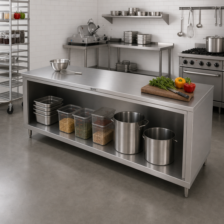 Product image #2 for John Boos Open Front Cabinet Base Stainless Steel Work Table, 84 x 24 Inches