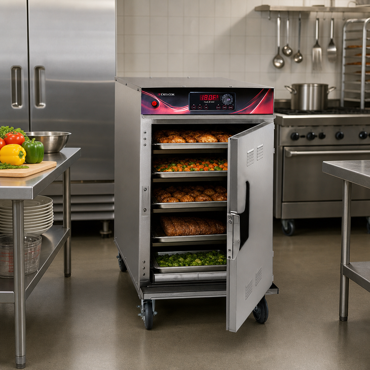 Product image #2 for Cres Cor Half-Size Mobile Low-Temperature Radiant Cook-and-Hold Oven, 8-Full-Size-Pan Capacity, Deluxe LED Controls, Stainless Steel