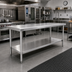 Thumbnail image #2 for Spec-Master Marine Series Stainless Steel Work Table with Adjustable Undershelf, 84 x 30 Inches