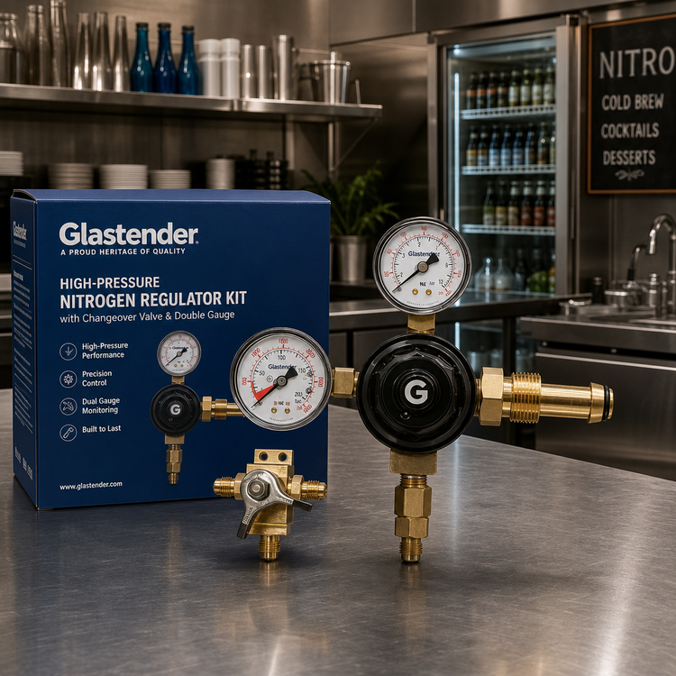 Product image #2 for Glastender High-Pressure Nitrogen Regulator Kit with Changeover Valve and Double Gauge