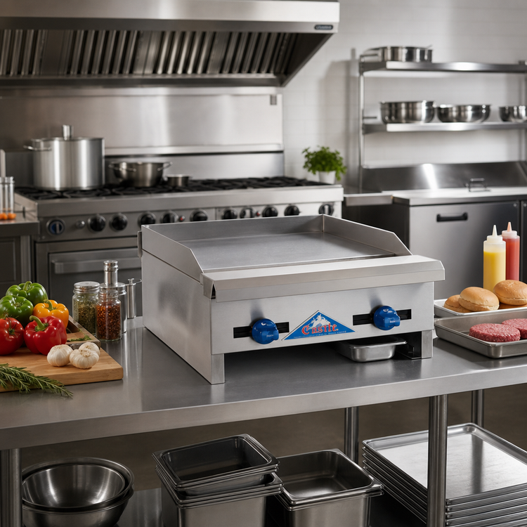Product image #2 for Comstock-Castle 18-Inch Countertop Gas Griddle with 5/8-Inch Polished Steel Plate, 36,000 BTU