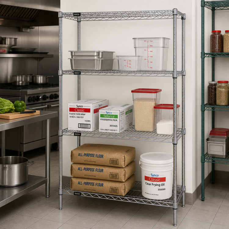 Product image #2 for Quantum WR63-3672C 72" x 36" x 63" Stationary Chrome-Plated Wire Shelving Starter Kit
