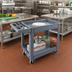 Thumbnail image #2 for Carlisle 2-Shelf Bin-Top Utility Bus Cart, 500 lb Capacity, 45 x 25 x 33 Inch, Gray Polypropylene