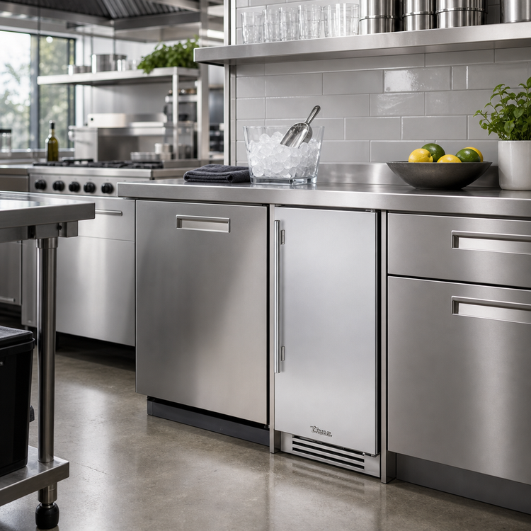Product image #2 for True Residential 15-Inch Undercounter Clear Ice Machine with Bin, Right-Hinged Stainless Solid Door