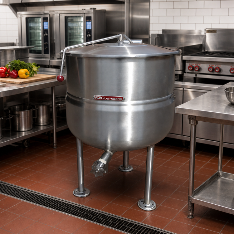 Product image #2 for Southbend Steam KDLS-60 Direct Steam Stationary Kettle, 60 Gallon, 2/3 Jacket, Tri-Leg Base