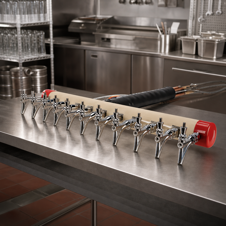 Product image #2 for Micro Matic Kool-Rite 10-Faucet Glycol-Cooled Draft Tower Insert Module with Long Shanks, 30-Inch Wide