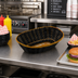 Thumbnail image #2 for Winco Oval Wire-Reinforced Woven Polypropylene Fast Food Basket, 9 x 7 x 2-3/4 Inches, Black with Gold Trim