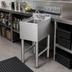 Thumbnail image #2 for Sapphire 1-Compartment Stainless Steel Underbar Sink with 10 x 14 x 10-Inch Bowl, Center Wall Faucet and Overflow Kit