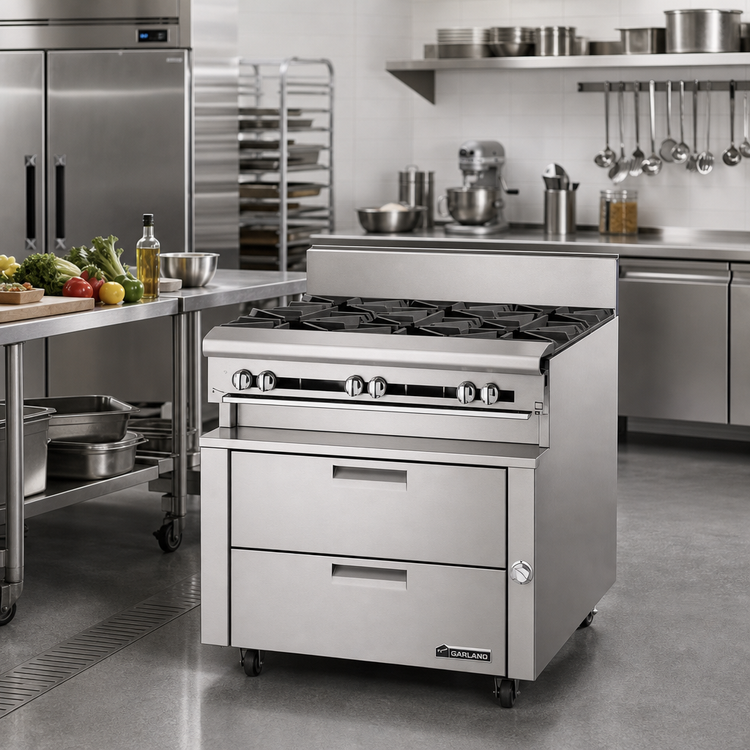 Product image #2 for Garland Polar Cuisine 60-Inch Low-Height Remote Freezer Base with 4 Drawers