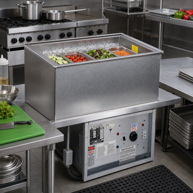 Product image #2 for Atlas Metal RM-HP-X-1 1-Pan Hot/Cold Drop-In Food Well with Remote Refrigeration