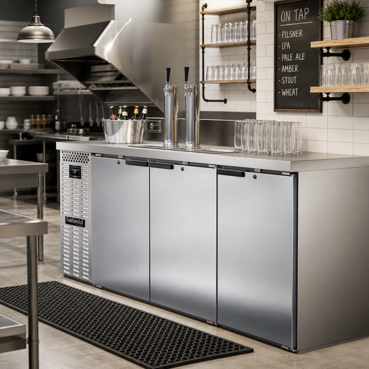 Product image #2 for Continental Refrigerator KC79NSS 79" Stainless Steel 3-Door Two-Column Keg Cooler