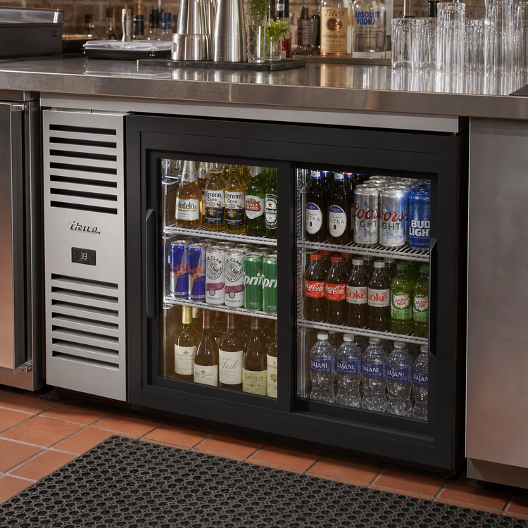 Product image #2 for True Premier Bar 52-Inch Two-Section Refrigerated Back Bar Cooler with Sliding Glass Doors