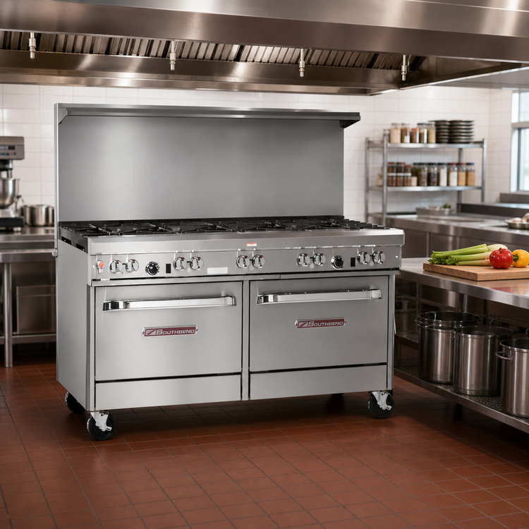 Product image #2 for Southbend Ultimate 60-Inch Gas Restaurant Range with 8 Open Burners and 2 Cabinets