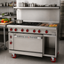 Thumbnail image #2 for American Range 48-Inch Green Flame Commercial Gas Range with 36-Inch Griddle, 2 Open Burners, Standard Oven, and Storage Base