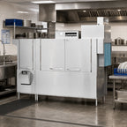 Thumbnail image #2 for Champion 86 PRO-FF-HR 86-Inch High-Temperature 2-Tank Front-Feed Rack Conveyor Dishwasher with Prewash and Heat Recovery