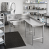 Thumbnail image #2 for Advance Tabco Standard-Series L-Shaped Island Soil Dish Table with Pre-Rinse Sink, 83-Inch Long, Right-Hand, 16 Gauge 304 Stainless Steel