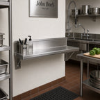 Thumbnail image #2 for John Boos BHS516R6-X Wall-Mounted Lavatory Shelf, 16 x 5 Inches, 16-Gauge 300-Series Stainless Steel, 4-Inch Rear Riser
