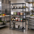 Thumbnail image #2 for Add-A-Shelf 4-Tier Wire Shelving Starter Unit, 36W x 14D x 63H, Black Epoxy