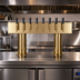 Thumbnail image #2 for Double Pedestal Countertop Glycol-Cooled Draft Beer Tower with 8 Faucets and PVD Brass Finish