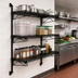 Thumbnail image #2 for Quantum 3-Shelf Wall-Mount Cantilever Starter Unit with 54-Inch Posts, Black Epoxy Antimicrobial Finish