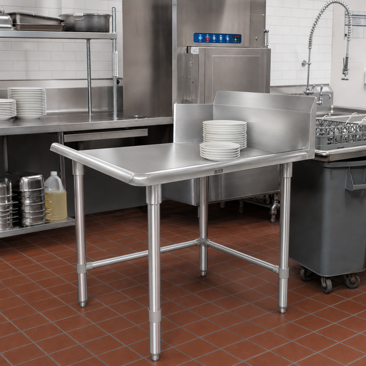 Product image #2 for John Boos Pro-Bowl Straight Clean Dishtable, 60 Inch x 30 Inch, 16 Gauge 300 Series Stainless Steel