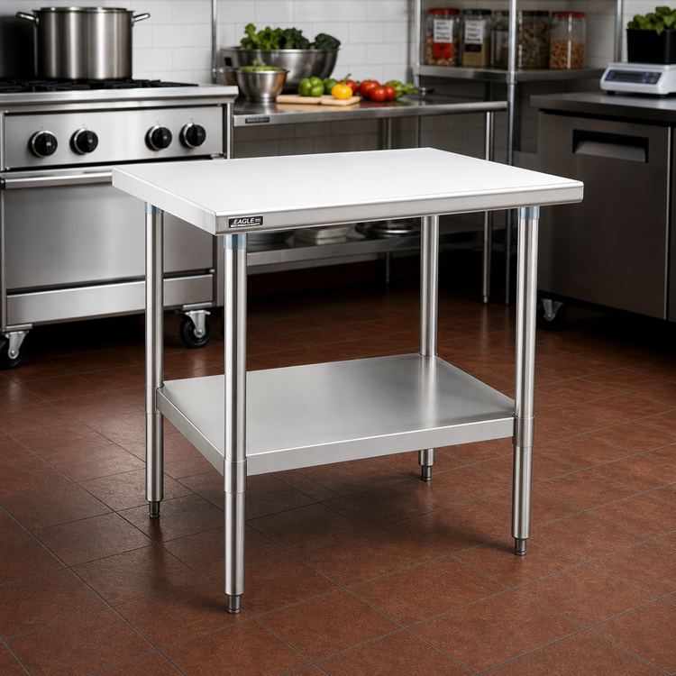 Product image #2 for Eagle Deluxe Series Stainless Steel Work Table with Adjustable Undershelf, 60 x 24 Inches