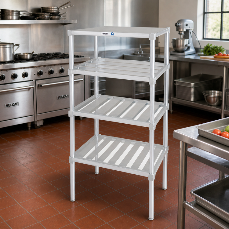 Product image #2 for Channel Manufacturing 48" x 24" Aluminum 4" E-Channel Adjustable Shelf