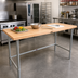 Thumbnail image #2 for John Boos SNB11A 108-Inch x 30-Inch Wood Top Work Table with Stainless Steel Base and Bracing